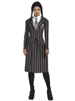 Disfraz de Miércoles Addams uniforme escolar para chica