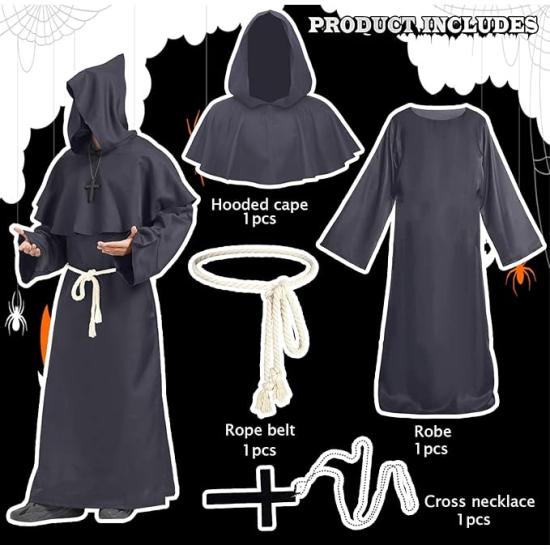 Disfraz de monje de sacerdote talla XL