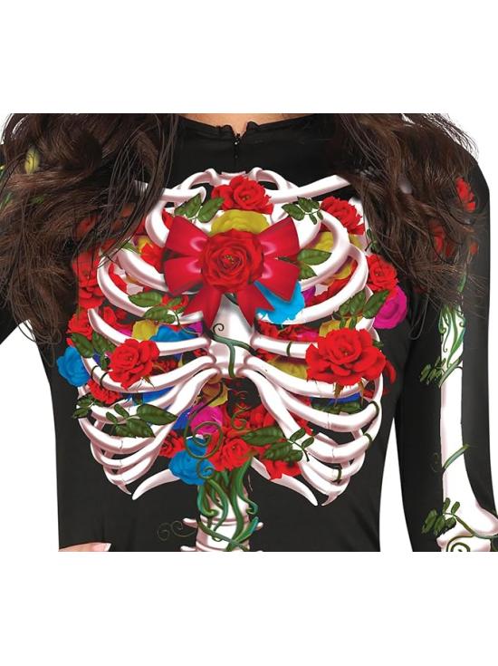Disfraz de Mono Estampado Día de los Muertos para Mujer