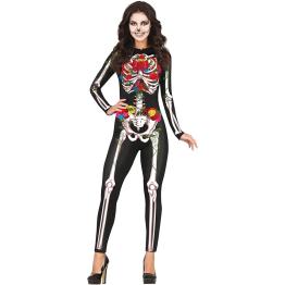 Disfraz de Mono Estampado Día de los Muertos para Mujer