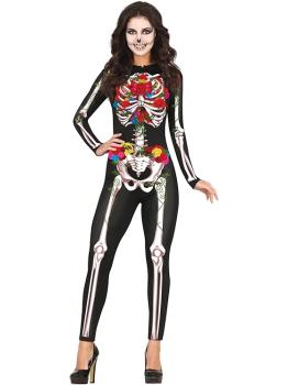 Disfraz de Mono Estampado Día de los Muertos para Mujer