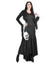 Disfraz de Morticia Familia Addams con bolso
