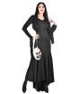 Disfraz de Morticia Familia Addams con bolso