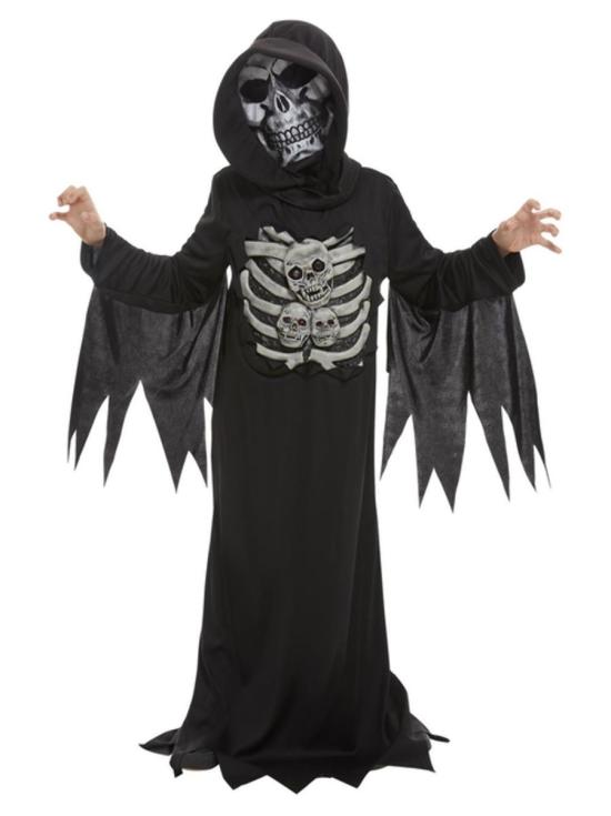 Disfraz de muerte esqueleto, Negro infantil