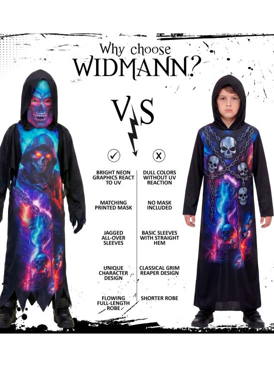 Disfraz de Muerte Fluorescente para Niño