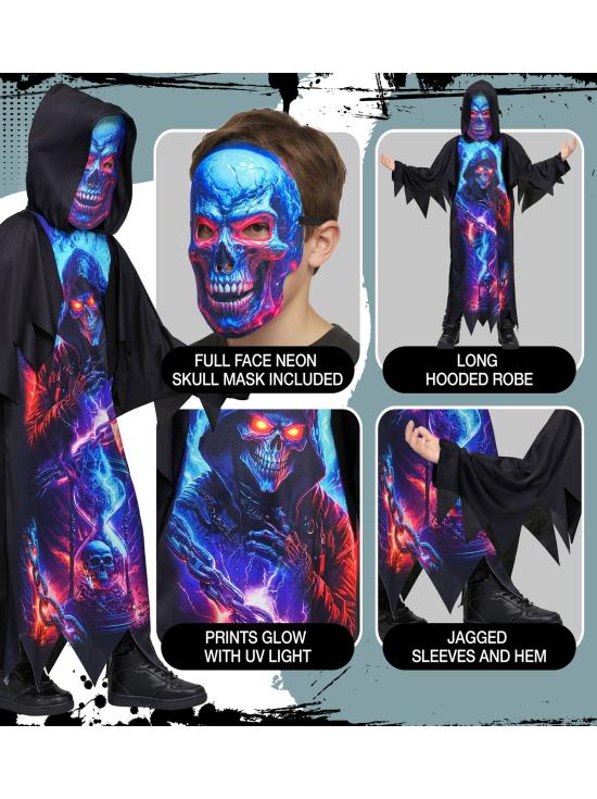 Disfraz de Muerte Fluorescente para Niño
