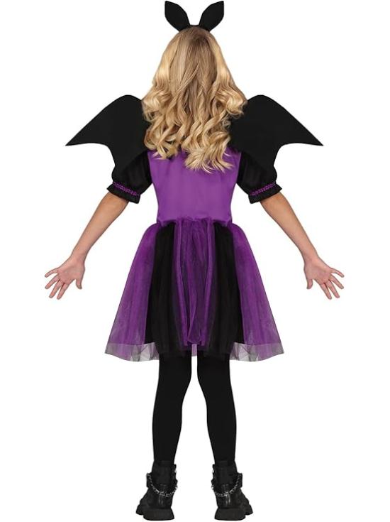 Disfraz de Murciélago lila para niña - Disfraz de Murciélago con Diadema de Murciélago, Vestido Tutú y Alas - Disfraces Halloween Niña