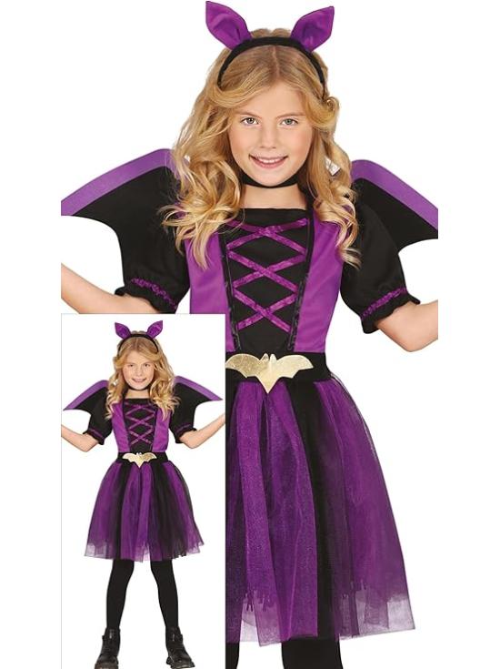 Disfraz de Murciélago lila para niña - Disfraz de Murciélago con Diadema de Murciélago, Vestido Tutú y Alas - Disfraces Halloween Niña
