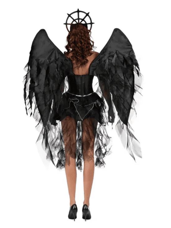 Disfraz de ángel oscuro de lujo para mujer adulta