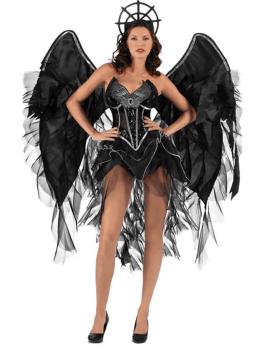 Disfraz de ángel oscuro de lujo para mujer adulta