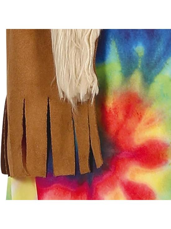 Disfraz de Niña Hippie Vestido Multicolor de Tie-Dye y Chaleco **