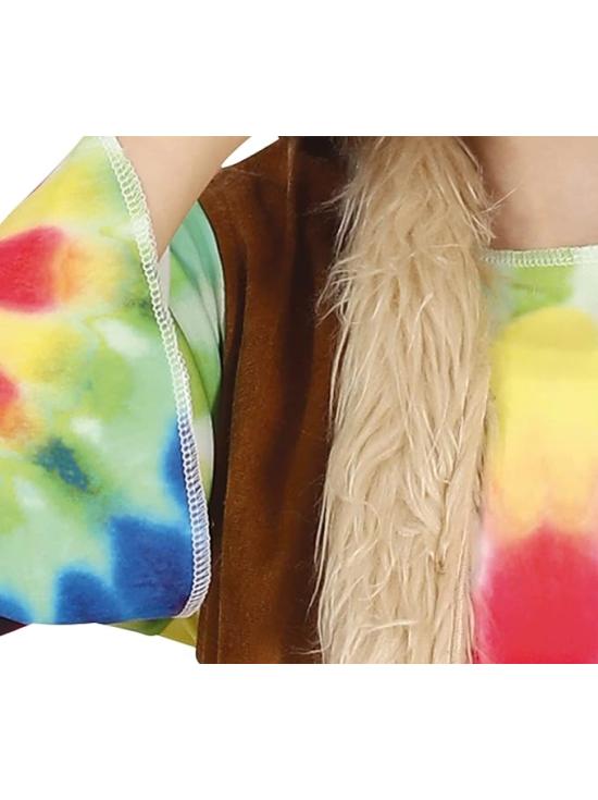 Disfraz de Niña Hippie Vestido Multicolor de Tie-Dye y Chaleco **