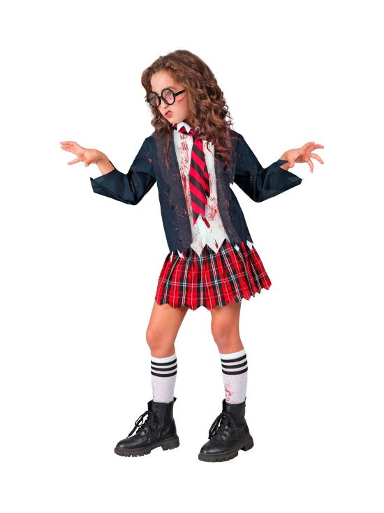 Disfraz de Niña Zombi Escolar para Niños