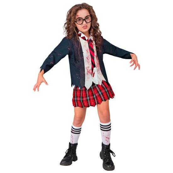 Disfraz de Niña Zombi Escolar para Niños