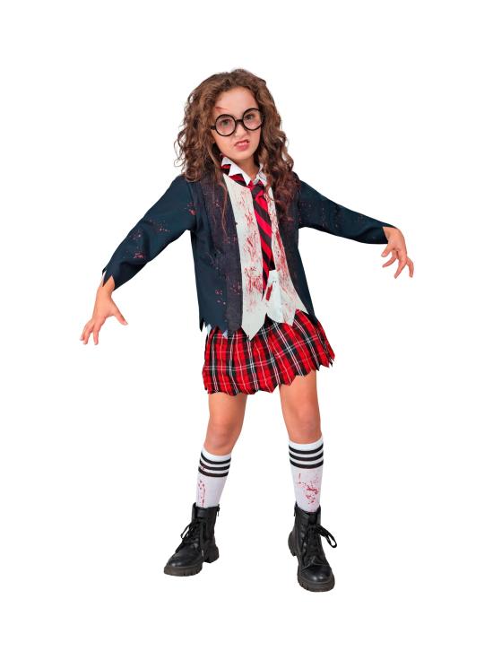 Disfraz de Niña Zombi Escolar para Niños