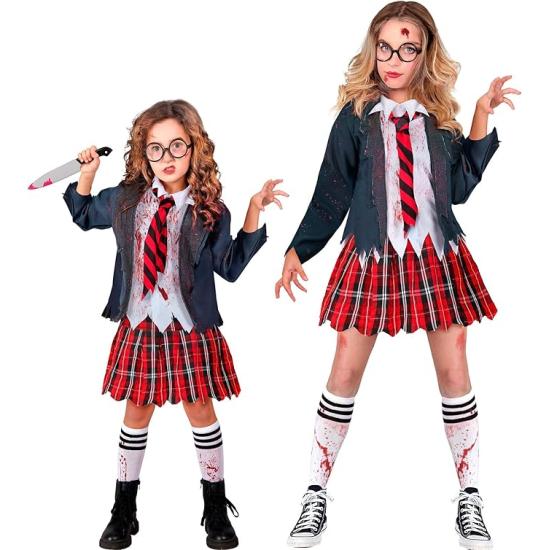 Disfraz de Niña Zombi Escolar para Niños
