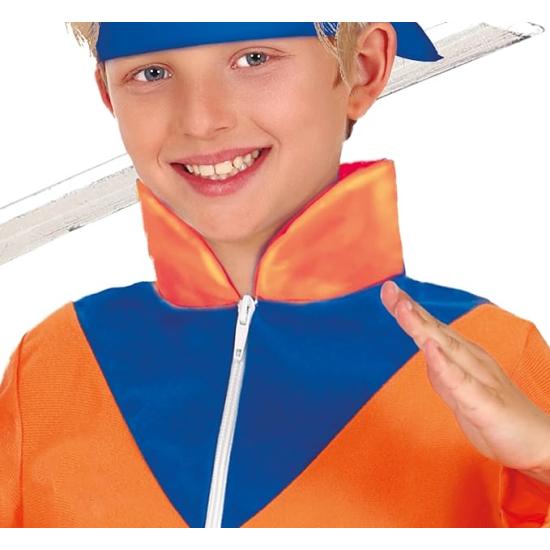 Disfraz de Ninja Estilo Manga para Niño Naranja y Azul Naruto