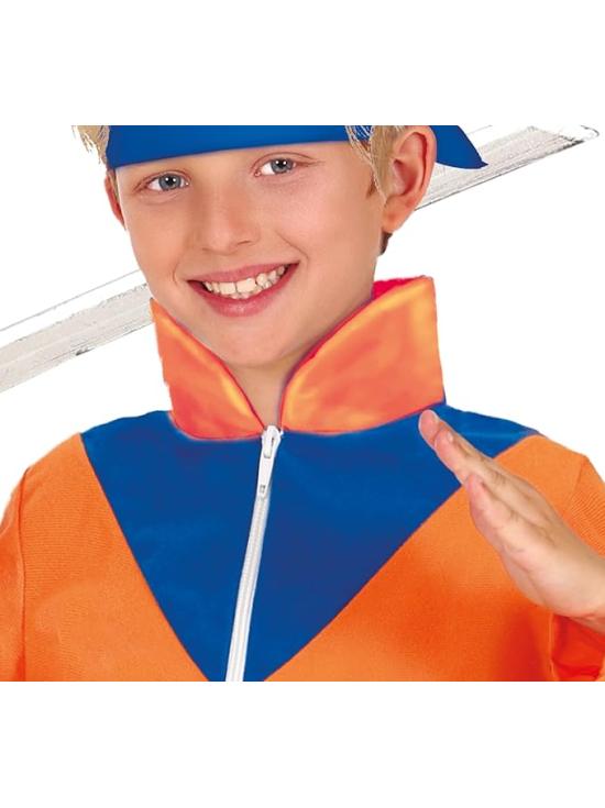 Disfraz de Ninja Estilo Manga para Niño Naranja y Azul Naruto