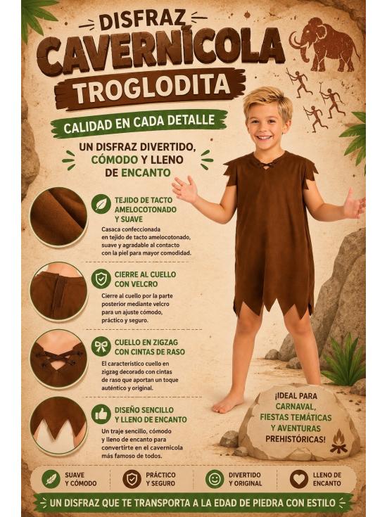 Disfraz de Pablo Picapiedra para niño | DisfracesTuyYo