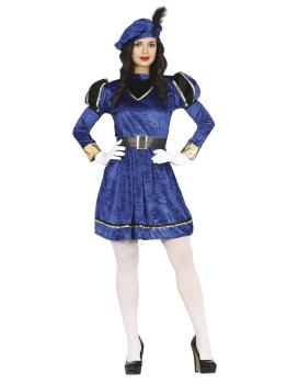 Disfraz de Paje Azul Navidad para mujer