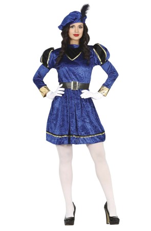 Disfraz de Paje Azul Navidad para mujer