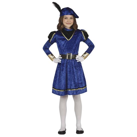 Disfraz de Paje Navidad azul para niña Disfraz de Paje Navidad azul para niña