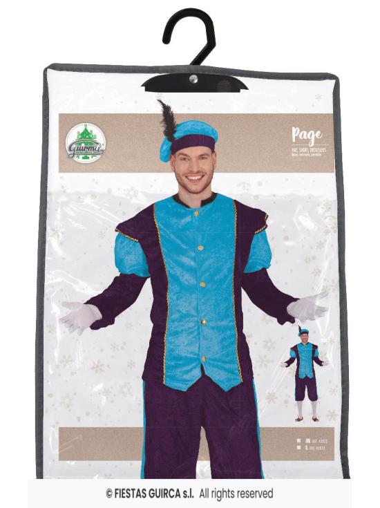 Disfraz de Paje Real Azul adultos