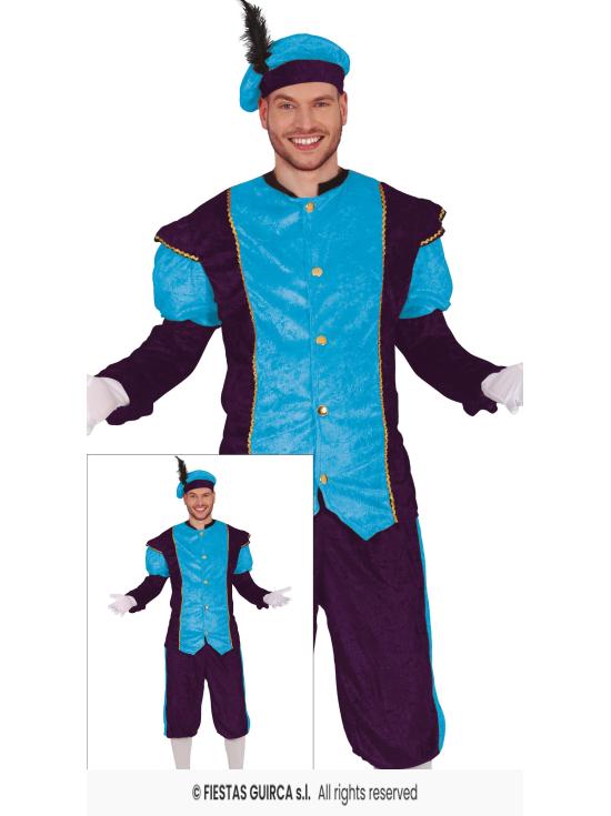 Disfraz de Paje Real Azul adultos
