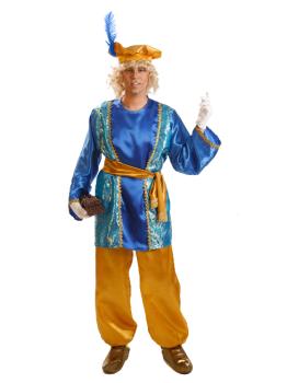 Disfraz de paje real de Melchor Azul para adulto