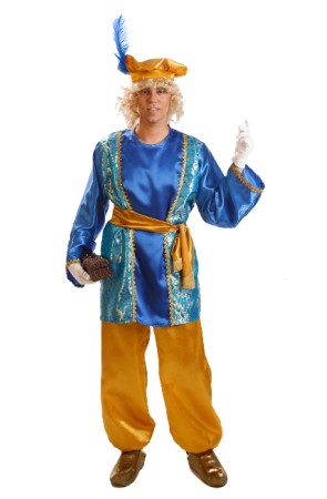 Disfraz de paje real de Melchor Azul para adulto