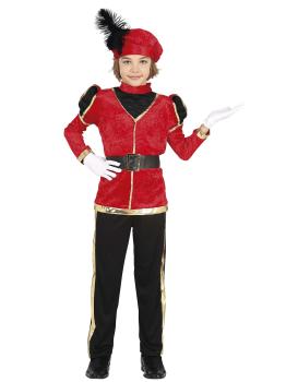 Disfraz de Paje Real Navideño Rojo para niño