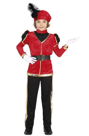 Disfraz de Paje Real Navideño Rojo para niño