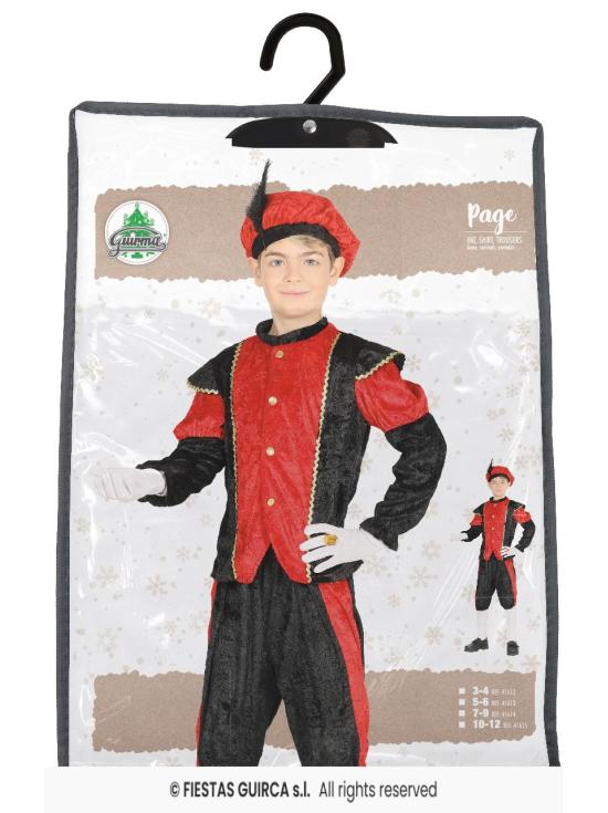 Disfraz de Paje Rojo para Niño
