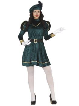 Disfraz de Paje Verde Navidad para mujer