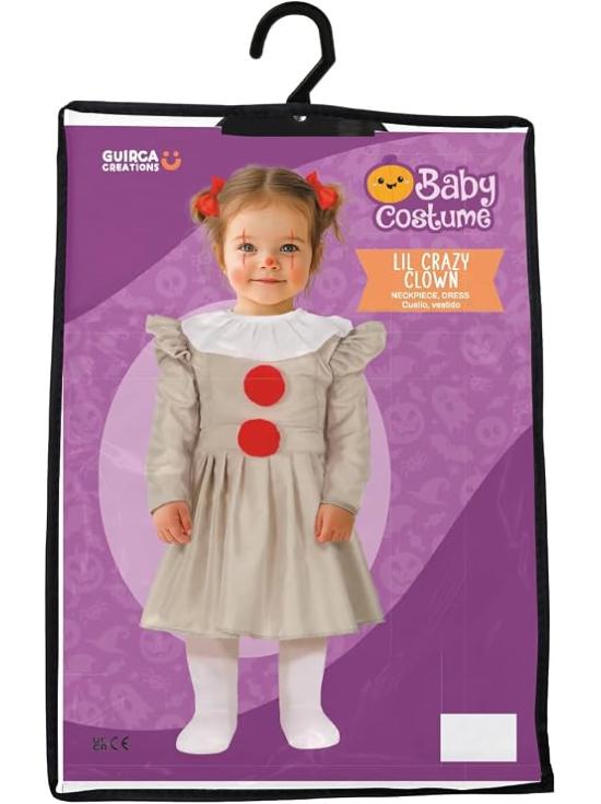 Disfraz de Payasa Terrorífica Lil Crazy Clown para Bebé Niña – Halloween