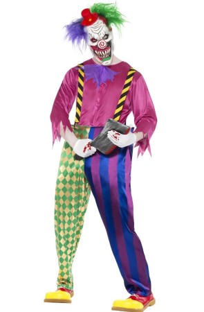 Disfraz de Payaso Asesino a todo color adulto