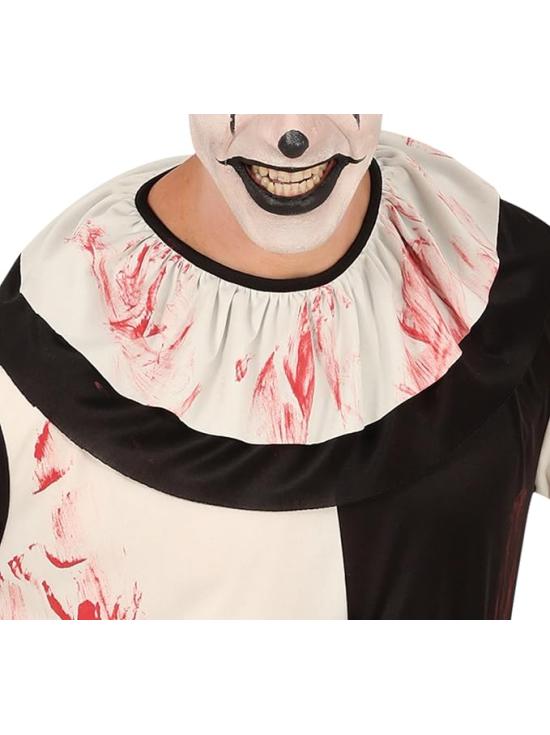 Disfraz de Payaso Despiadado Terrifier para Hombre – Cuello y Mono Ensangrentado