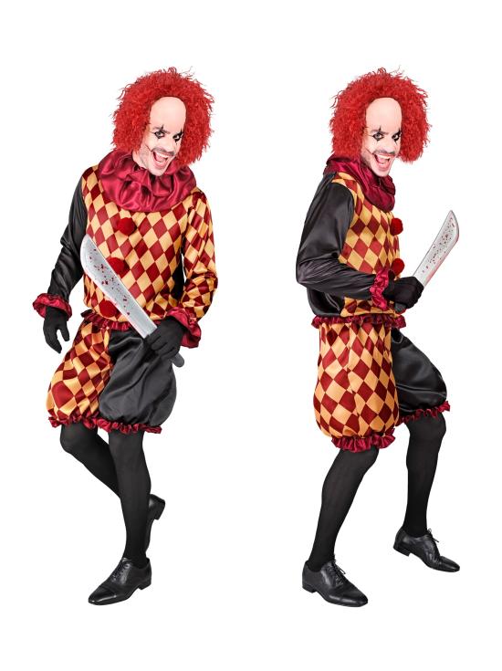 Disfraz Payaso de Terror para Hombre – Chaqueta, Gorguera y Pantalones