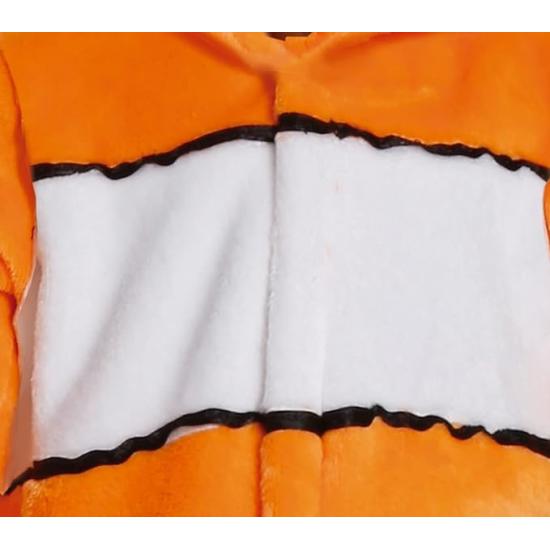 Disfraz de Pequeño Pez Payaso - Mono Rayas Naranja y Blanco y Capucha para Bebé **