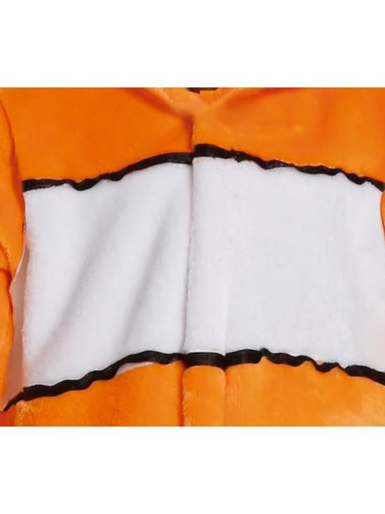 Disfraz de Pequeño Pez Payaso - Mono Rayas Naranja y Blanco y Capucha para Bebé **