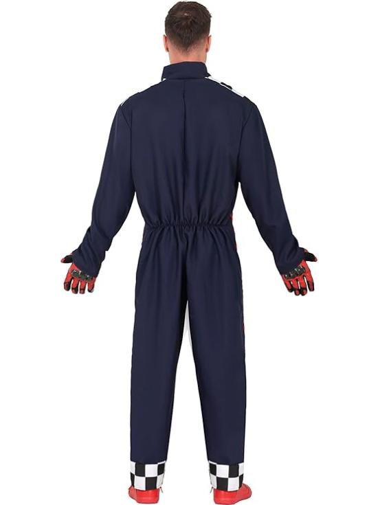 Disfraz de Piloto de Carreras para Hombre – Mono de Competición Automovilística para Fiestas, Carnaval y Halloween