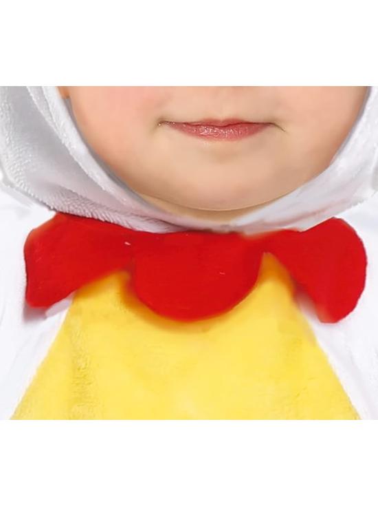 Disfraz Pollito Bebé Mono Amarillo y Blanco con Capucha de Pollo para Bebé **