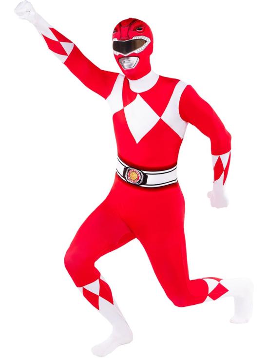 Disfraz de Power Ranger rojo segunda piel