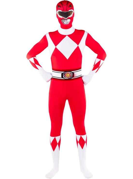 Disfraz de Power Ranger rojo segunda piel