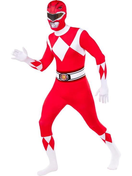 Disfraz de Power Ranger rojo segunda piel