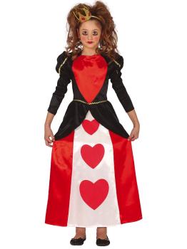 Disfraz de reina de corazones Alicia para niña
