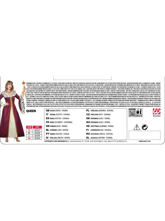 Disfraz de Reina para Mujer - Vestido Largo con Corona