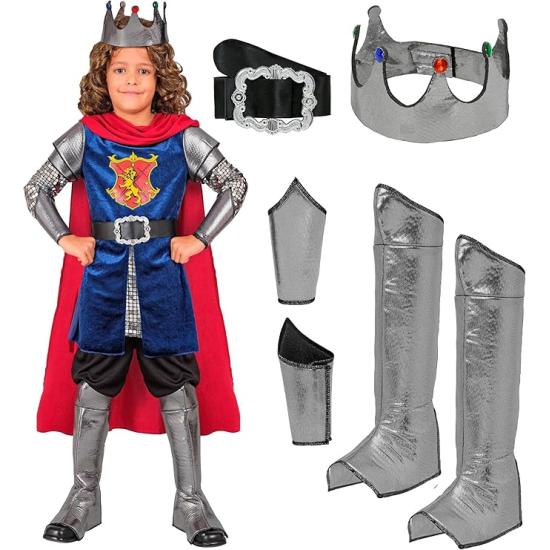 Disfraz de Rey Medieval para Niño – Set Completo de 8 Piezas