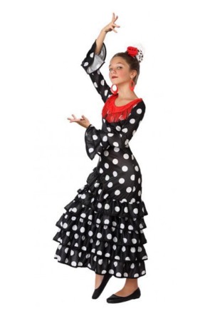 Disfraz de Sevillana Color  Negro para niña