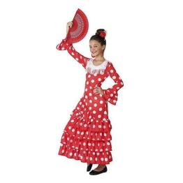 Disfraz de Sevillana Color  Rojo para niña